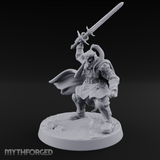 Downward Swinging Sword Fighter Miniature for Dungeons and Dragons, Pathfinder or other TTRPGs