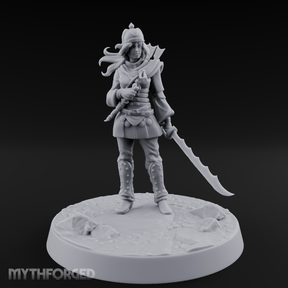Serrated Blade Human Warrior Miniature for Dungeons and Dragons, Pathfinder or other TTRPGs