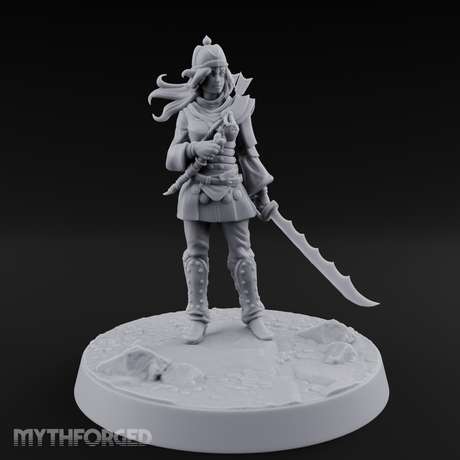 Serrated Blade Human Warrior Miniature for Dungeons and Dragons, Pathfinder or other TTRPGs