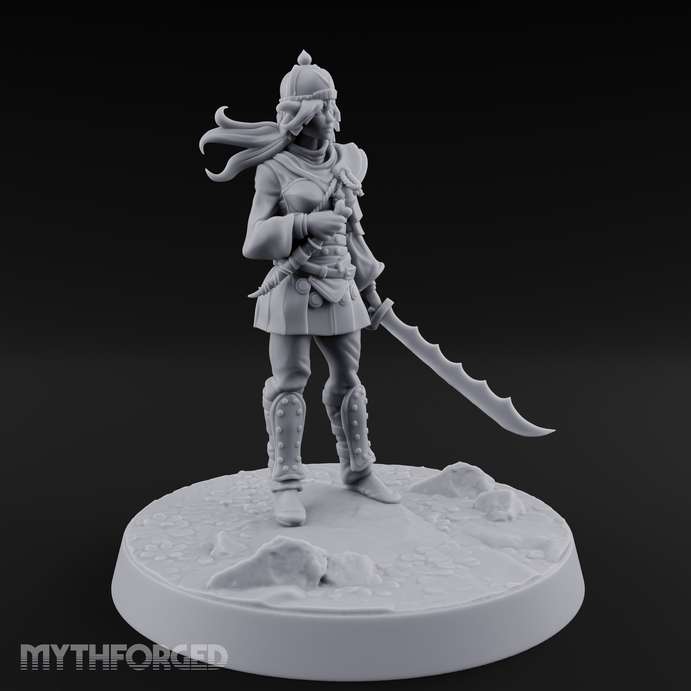 Serrated Blade Human Warrior Miniature for Dungeons and Dragons, Pathfinder or other TTRPGs