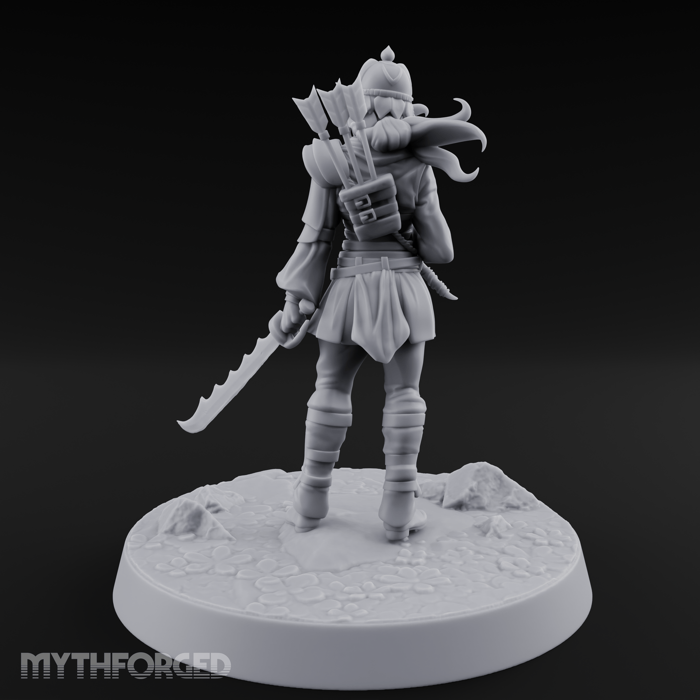 Serrated Blade Human Warrior Miniature for Dungeons and Dragons, Pathfinder or other TTRPGs