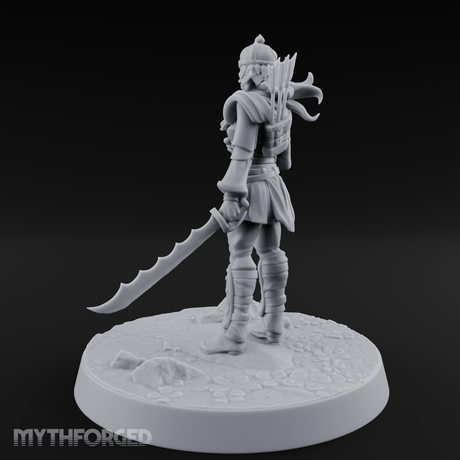 Serrated Blade Human Warrior Miniature for Dungeons and Dragons, Pathfinder or other TTRPGs