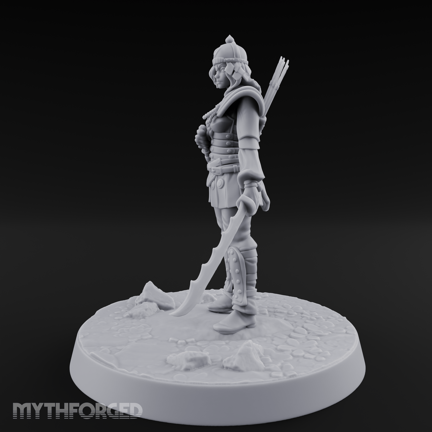 Serrated Blade Human Warrior Miniature for Dungeons and Dragons, Pathfinder or other TTRPGs