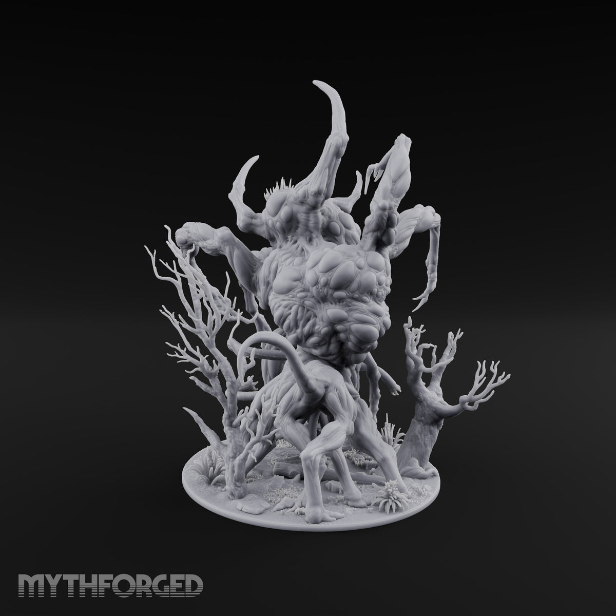 Nothing Brotherly About It Dunwich Horror with Horns, Claw-Limbs and Dead Trees