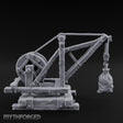 Winch-Wound Sack-Laden Dockside Lifting Crane Miniature for Dungeons and Dragons, Pathfinder or other TTRPGs