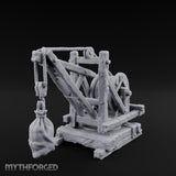 Winch-Wound Sack-Laden Dockside Lifting Crane Miniature for Dungeons and Dragons, Pathfinder or other TTRPGs