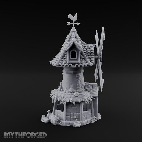 Rooster-Vane Windmill Miniature for Dungeons and Dragons, Pathfinder or other TTRPGs