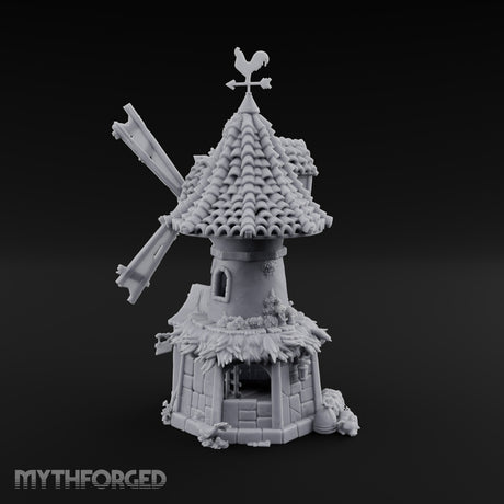 Rooster-Vane Windmill Miniature for Dungeons and Dragons, Pathfinder or other TTRPGs