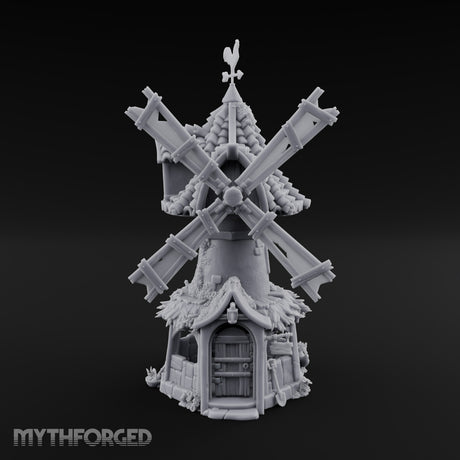 Rooster-Vane Windmill Miniature for Dungeons and Dragons, Pathfinder or other TTRPGs