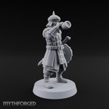 Horn, Banner and Blade Human Steppe Command Group with Captain, Banner Bearer and Horn Player — C