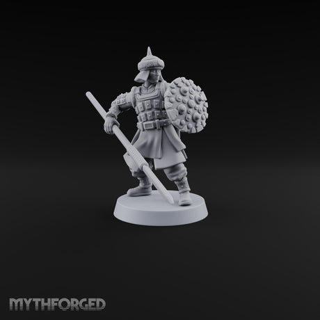 Pointed Opinions Human Steppe Spearmen with Studded Round Shields and Spiked Helms — B