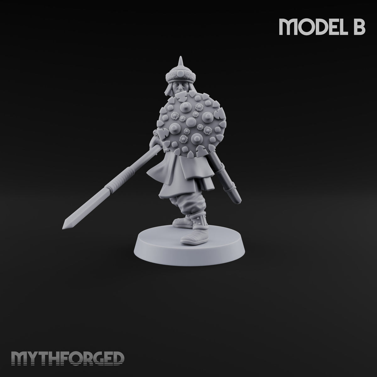 Pointed Opinions Human Steppe Spearmen with Studded Round Shields and Spiked Helms — B