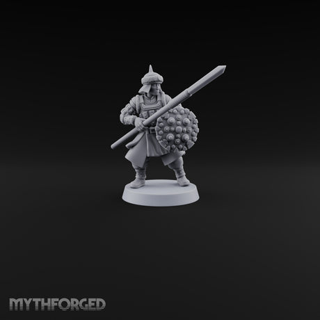 Pointed Opinions Human Steppe Spearmen with Studded Round Shields and Spiked Helms — C