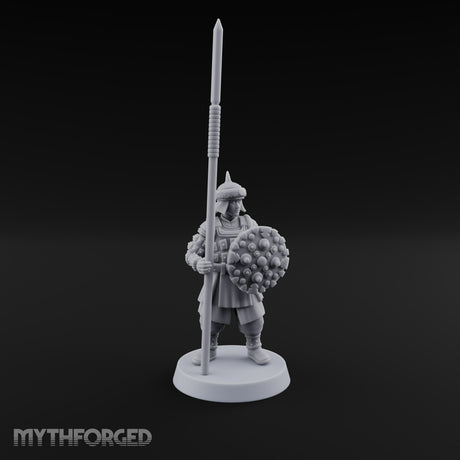 Pointed Opinions Human Steppe Spearmen with Studded Round Shields and Spiked Helms — G