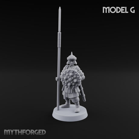 Pointed Opinions Human Steppe Spearmen with Studded Round Shields and Spiked Helms — G