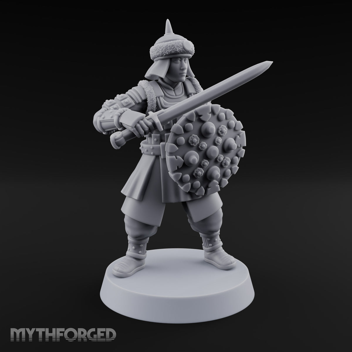 Shields Studded, Steel Singing Human Steppe Swordsman A