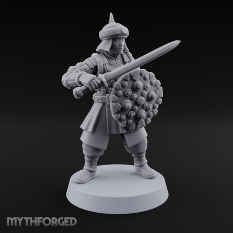 Shields Studded, Steel Singing Human Steppe Swordsman A