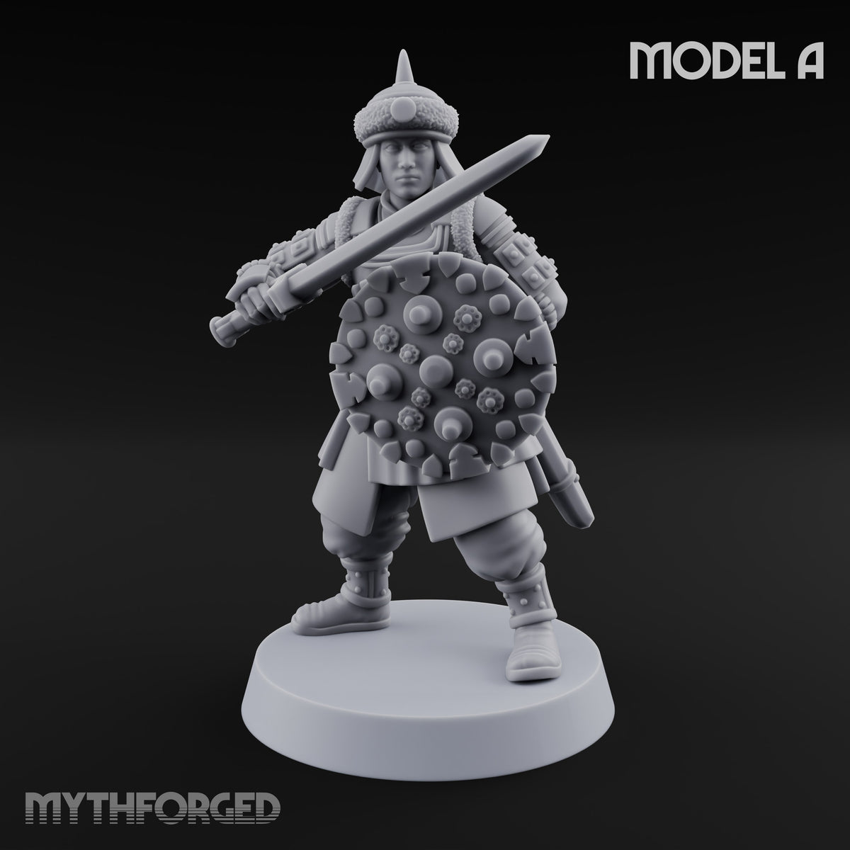 Shields Studded, Steel Singing Human Steppe Swordsman A