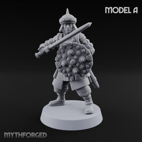 Shields Studded, Steel Singing Human Steppe Swordsman A
