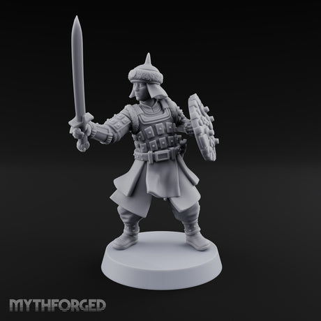 Shields Studded, Steel Singing Human Steppe Swordsman B