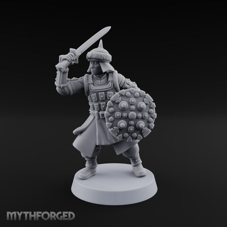 Shields Studded, Steel Singing Human Steppe Swordsman C