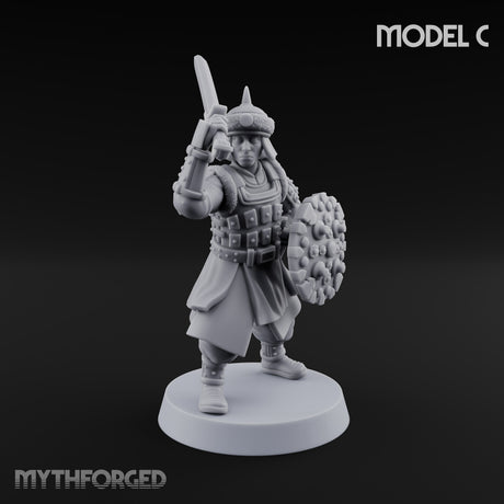 Shields Studded, Steel Singing Human Steppe Swordsman C