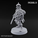 Shields Studded, Steel Singing Human Steppe Swordsmen with Studded Round Shields and Spiked Helms — D