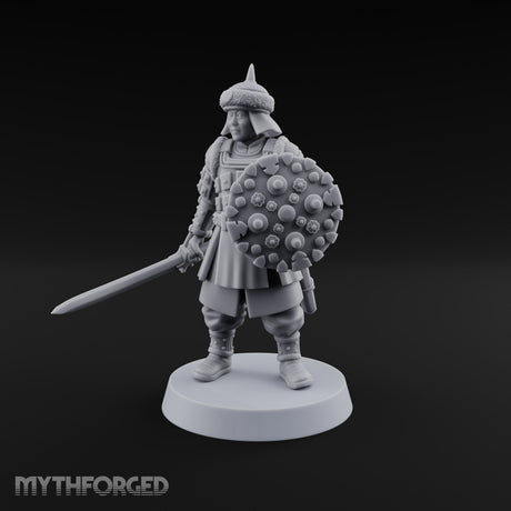 Shields Studded, Steel Singing Human Steppe Swordsman F