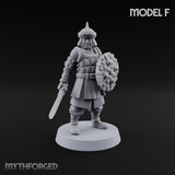 Shields Studded, Steel Singing Human Steppe Swordsmen with Studded Round Shields and Spiked Helms — F