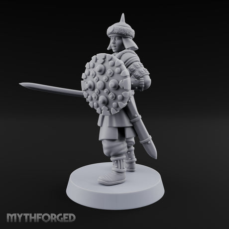 Shields Studded, Steel Singing Human Steppe Swordsman H