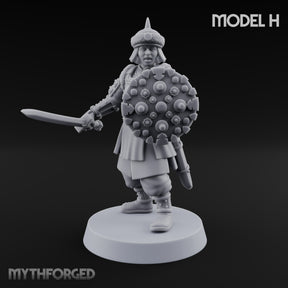 Shields Studded, Steel Singing Human Steppe Swordsman H