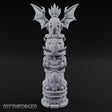 Wing-Crowned Glyph-Stacked Beast Totem Pillar Miniature for Dungeons and Dragons, Pathfinder or other TTRPGs