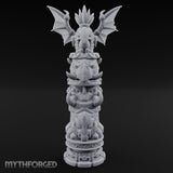 Wing-Crowned Glyph-Stacked Beast Totem Pillar Miniature for Dungeons and Dragons, Pathfinder or other TTRPGs