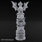 Wing-Crowned Glyph-Stacked Beast Totem Pillar Miniature for Dungeons and Dragons, Pathfinder or other TTRPGs