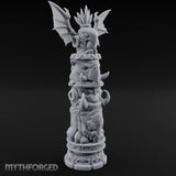 Wing-Crowned Glyph-Stacked Beast Totem Pillar Miniature for Dungeons and Dragons, Pathfinder or other TTRPGs