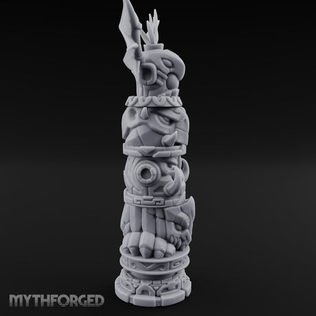 Wing-Crowned Glyph-Stacked Beast Totem Pillar Miniature for Dungeons and Dragons, Pathfinder or other TTRPGs