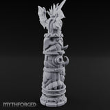 Wing-Crowned Glyph-Stacked Beast Totem Pillar Miniature for Dungeons and Dragons, Pathfinder or other TTRPGs