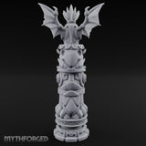 Wing-Crowned Glyph-Stacked Beast Totem Pillar Miniature for Dungeons and Dragons, Pathfinder or other TTRPGs