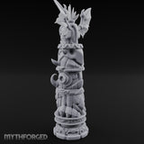 Wing-Crowned Glyph-Stacked Beast Totem Pillar Miniature for Dungeons and Dragons, Pathfinder or other TTRPGs