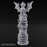 Wing-Crowned Glyph-Stacked Beast Totem Pillar Miniature for Dungeons and Dragons, Pathfinder or other TTRPGs