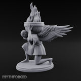 Wing-Spread Flame-Bearing Kneeling Angel Torch Bearer Statue gallery 1