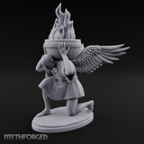 Wing-Spread Flame-Bearing Kneeling Angel Torch Bearer Statue gallery 2