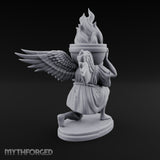 Wing-Spread Flame-Bearing Kneeling Angel Torch Bearer Statue gallery 6