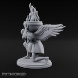 Wing-Spread Flame-Bearing Kneeling Angel Torch Bearer Statue gallery 9