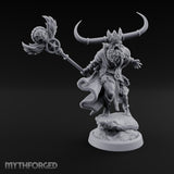 Winged Staff Wielding Shaman Miniature for Dungeons and Dragons, Pathfinder or other TTRPGs