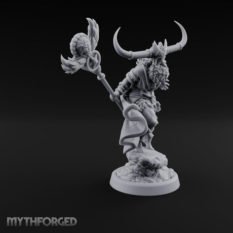 Winged Staff Wielding Shaman Miniature for Dungeons and Dragons, Pathfinder or other TTRPGs