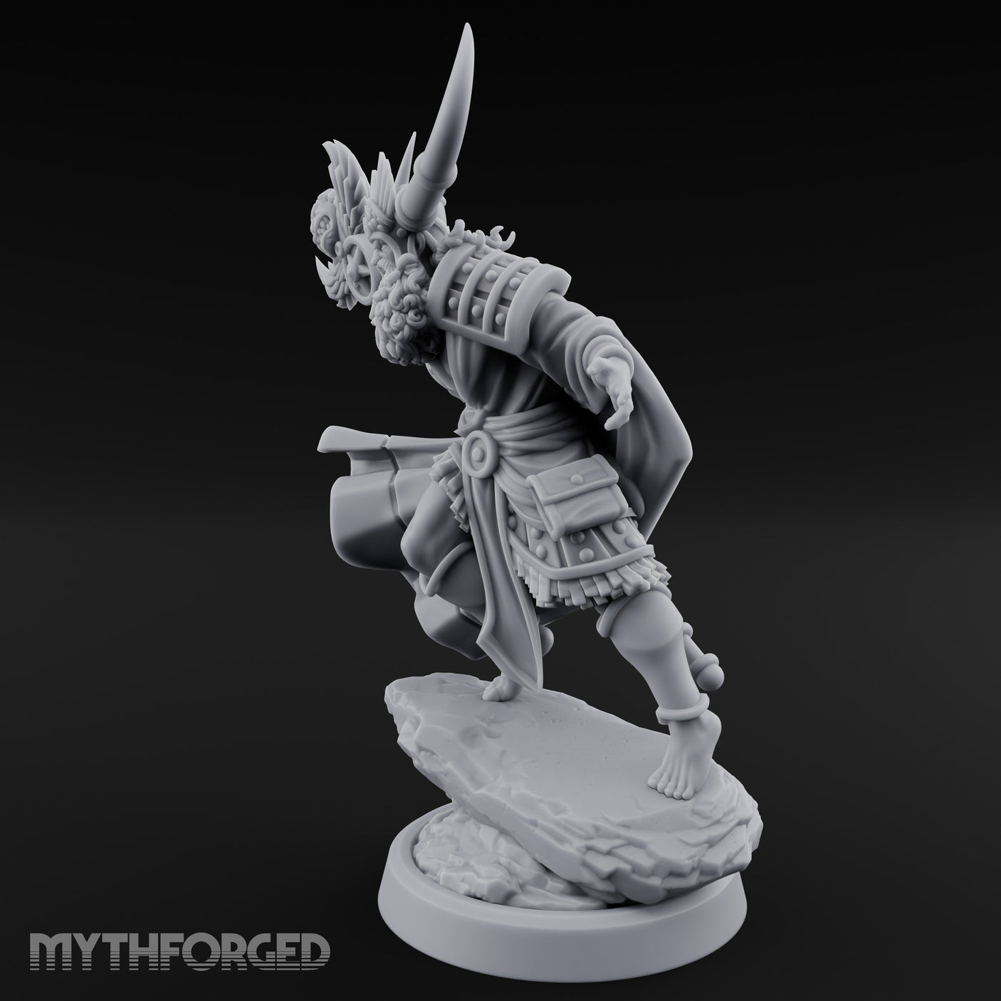 Winged Staff Wielding Shaman Miniature for Dungeons and Dragons, Pathfinder or other TTRPGs