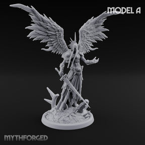 Wings Spread Descending Seraph Warrior A