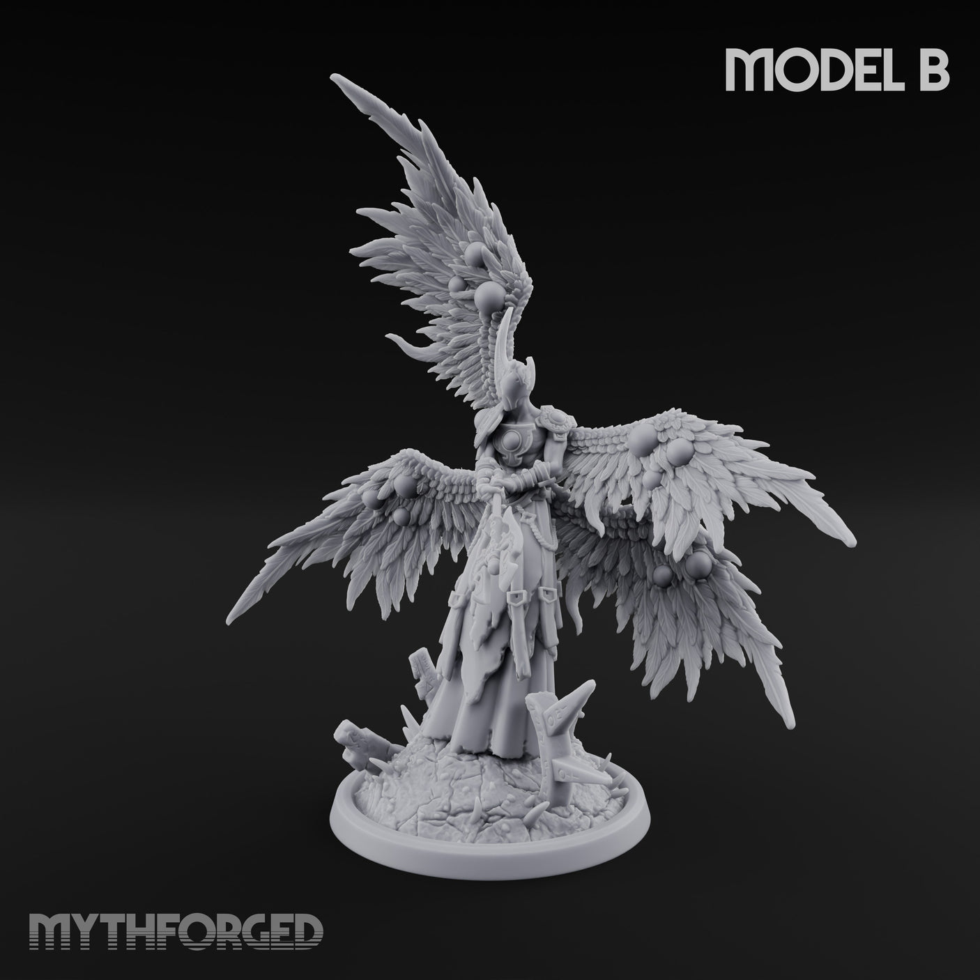 Wings Spread Descending Seraph Warrior B gallery 7