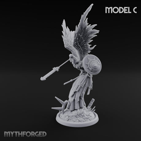 Wings Spread Descending Seraph Warrior C